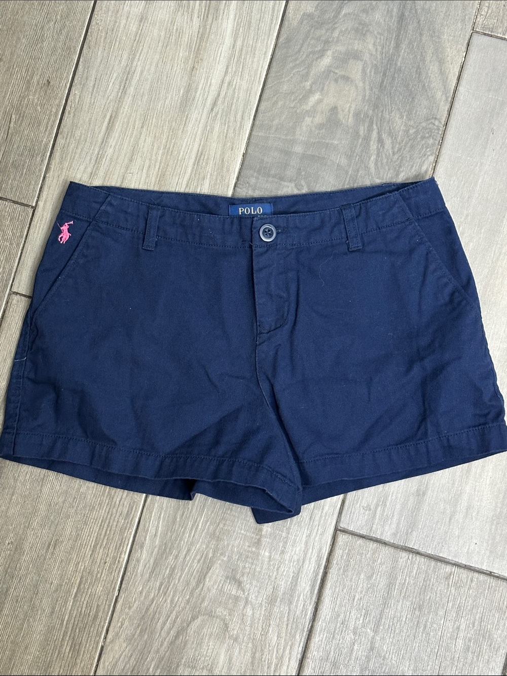 Polo Ralph Lauren Navy Chino Shorts Youth Girls Size 16 Preppy Academia Cotton